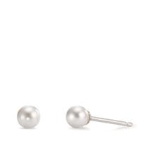 Clous d'oreilles Argent Rhodié [shining Pearls] blanc, 2 Perles, 5 mm-575789