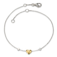 Bracelet Or blanc 18K, Or jaune 18K Coeur 16-18 cm Ø4.5 mm-577429