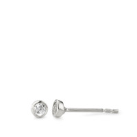 Clous d'oreilles Or blanc 18K Zircone 2 Pierres Ø3.5 mm-577449