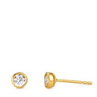 Clous d'oreilles Or jaune 18K Zircone 2 Pierres Ø4.5 mm-577453