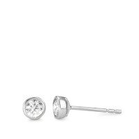 Clous d'oreilles Or blanc 18K Zircone 2 Pierres Ø4.5 mm-577454