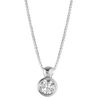 Collier 750/18 K Weissgold Zirkonia 42 cm Ø4 mm-577473