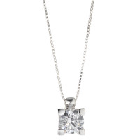Chaînette avec pendentif Or blanc 18K Zircone 40-42 cm Ø5.5 mm-577508