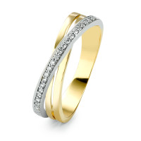 Bague Or jaune 18K, Or blanc 18K Diamant 0.12 ct, 25 Pierres, w-si-577921