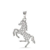 Pendentif Argent Zircone Rhodié Cheval-580431