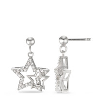 Clous d'oreilles Argent Zircone Rhodié Étoile Ø12 mm-580450