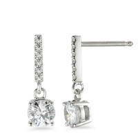 Pendant d'oreilles Argent Zircone 14 Pierres Rhodié Ø5 mm-580557