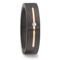 Alliance Or rose 14K, Carbone Diamant 0.03 ct, w-si-580744