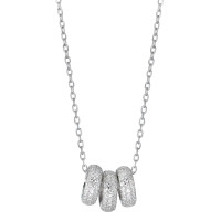 Chaînette avec pendentif Argent Zircone Rhodié 40-45 cm-580850