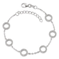 Bracelet Argent Zircone Rhodié 16-18.5 cm Ø8 mm-580904
