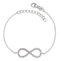 Bracelet Argent Zircone Rhodié Infini 16-18 cm-580906