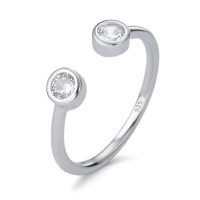 Bague Argent Zircone 2 Pierres Rhodié-580980