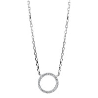 Collier Silber Zirkonia rhodiniert 40-45 cm verstellbar Ø10 mm-581012