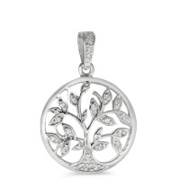 Pendentif Argent Zircone Arbre de la vie Ø20 mm-581137