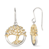 Pendant d'oreilles Argent Plaqué or Arbre de la vie Ø18 mm-581438
