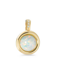 Pendentif Argent [synth. Opal] Plaqué or Ø11 mm-581464