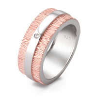 Bague Argent Zircone rosé Plaqué or-581485