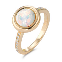 Bague Argent [synth. Opal] Plaqué or Ø11 mm-581494