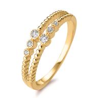 Bague Argent Zircone 6 Pierres Plaqué or-581622
