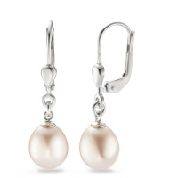 Ohrhänger Silber rhodiniert Süsswasserzuchtperle rosa, 2 Perlen 7-8 mm-582021