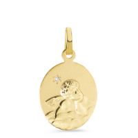 Pendentif Or jaune 9K Diamant 0.005 ct, w-pi1 Ange gardien-582196