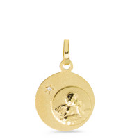 Anhänger 375/9 K Gelbgold Diamant 0.005 ct, w-pi1 Schutzengel Ø12 mm-582197