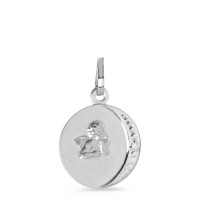 Pendentif Argent Diamant 0.005 ct, w-pi1 Rhodié Ange gardien Ø12 mm-582237
