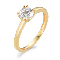Bague solitaire Or jaune 9K Zircone Ø5.5 mm-582461