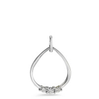 Pendentif Or blanc 18K Diamant blanc, 0.07 ct, 3 Pierres, brillant, w-si-583547