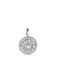 Pendentif Or blanc 18K Diamant blanc, 0.16 ct, 13 Pierres, brillant, w-si Ø9.5 mm-583555