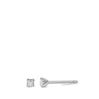 Clous d'oreilles Or blanc 18K Diamant blanc, 0.10 ct, 2 Pierres, brillant, w-si Ø3 mm-583569