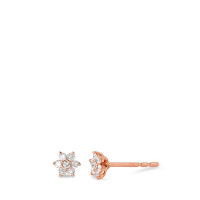 Clous d'oreilles Or rouge 18K Diamant blanc, 0.14 ct, 14 Pierres, brillant, w-si Ø5 mm-583574