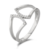 Bague Or blanc 18K Diamant blanc, 0.05 ct, 14 Pierres, brillant, w-si-583575