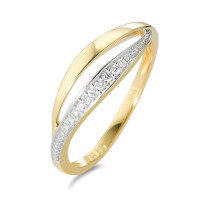 Bague Or jaune 18K Diamant blanc, 0.06 ct, 12 Pierres, brillant, w-si-583580