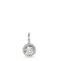Pendentif Or blanc 9K Zircone blanc Ø5.5 mm-583621