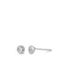 Clous d'oreilles Or blanc 9K Zircone blanc, 2 Pierres Ø4.3 mm-583622