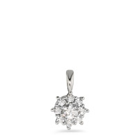 Pendentif Or blanc 9K Zircone blanc, 9 Pierres Ø7.8 mm-583633