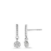 Pendant d'oreilles Or blanc 9K Zircone blanc, 26 Pierres Ø4.2 mm-583636