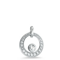 Pendentif Or blanc 9K Zircone blanc, 24 Pierres Ø15 mm-583652
