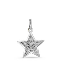 Pendentif Or blanc 9K Diamant blanc, 0.02 ct, 6 Pierres, brillant, p1 Étoile Ø11 mm-583677