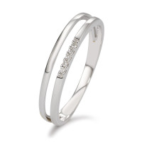 Fingerring 375/9 K Weissgold Diamant weiss, 0.025 ct, 5 Steine, Brillantschliff, p1-583678