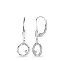 Pendant d'oreilles Or blanc 9K Diamant blanc, 0.016 ct, 2 Pierres, brillant, p1 Ø8 mm-583690