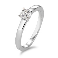 Bague solitaire Or blanc 9K Zircone blanc Ø4 mm-583713