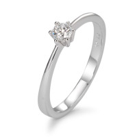Bague solitaire Or blanc 9K Zircone blanc Ø3 mm-583716