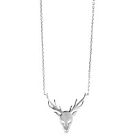 Collier Argent Rhodié Cerf 40-45 cm Ø25 mm-583814