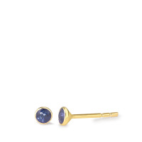 Clous d'oreilles Or jaune 18K Saphir 2 Pierres Ø3.5 mm-584180