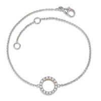 Bracelet Or blanc 9K Zircone 16 Pierres 15.5-17.5 cm-584229