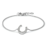 Bracelet Or blanc 9K Zircone 17 Pierres 16-18 cm-584231