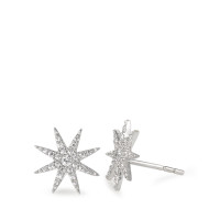 Clous d'oreilles Or blanc 9K Zircone Étoile Ø10 mm-584232