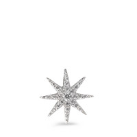 Pendentif Or blanc 9K Zircone Étoile Ø10 mm-584233